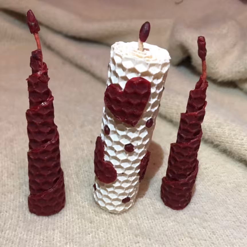 ست 3تایی شمع موم عسل طبیعی