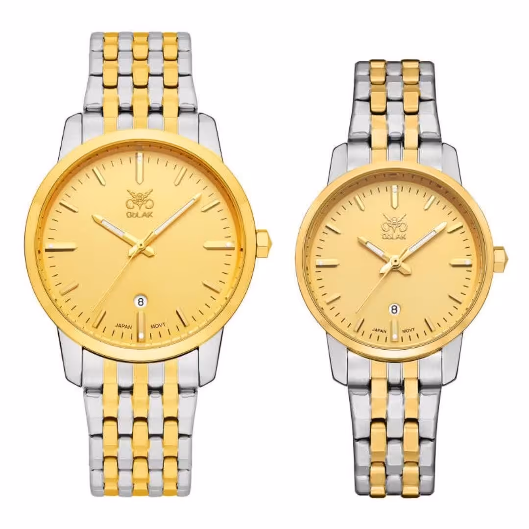 ست ساعت مچی عقربه ای زنانه و مردانه اوبلاک مدل5