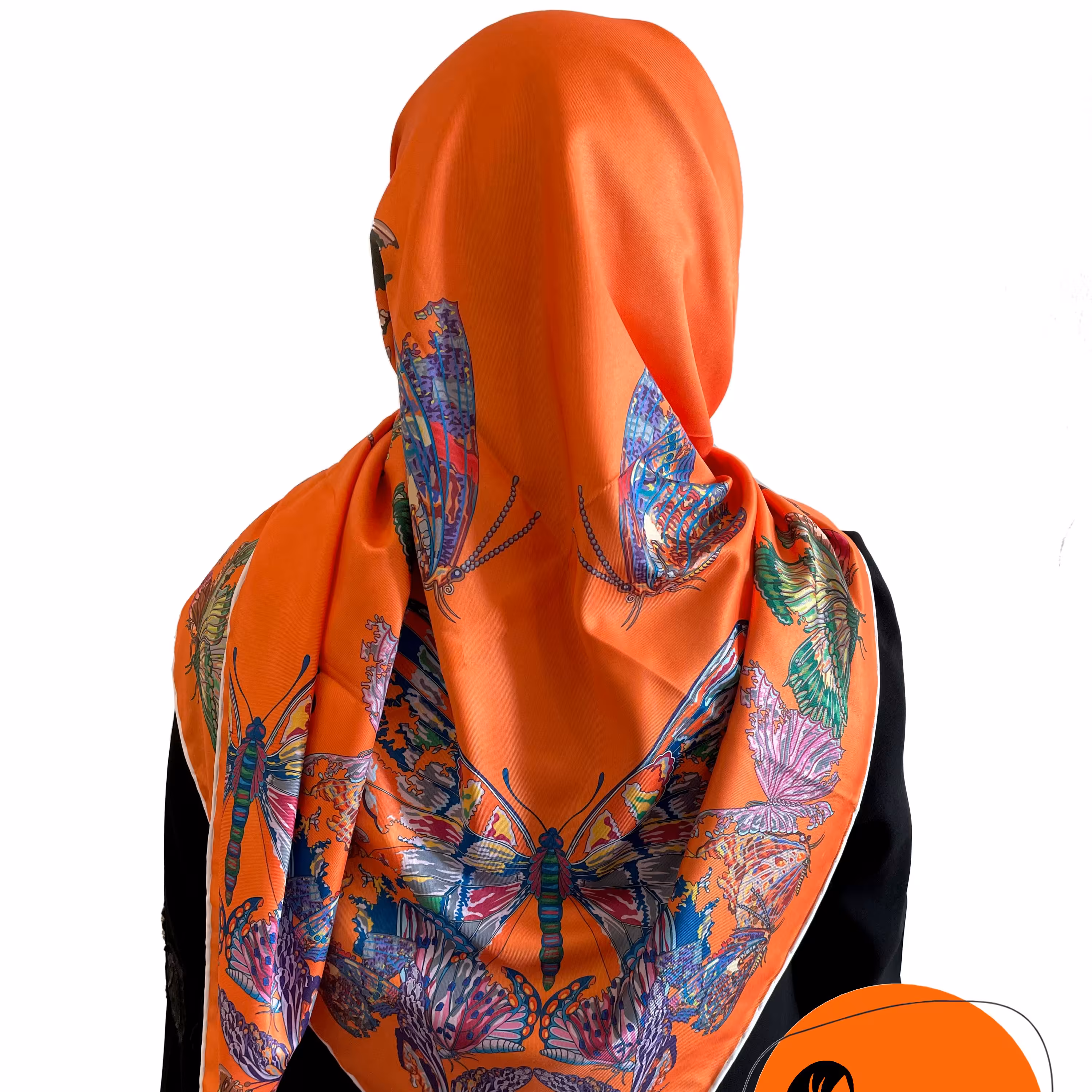 روسری نارنجی ابریشمی
