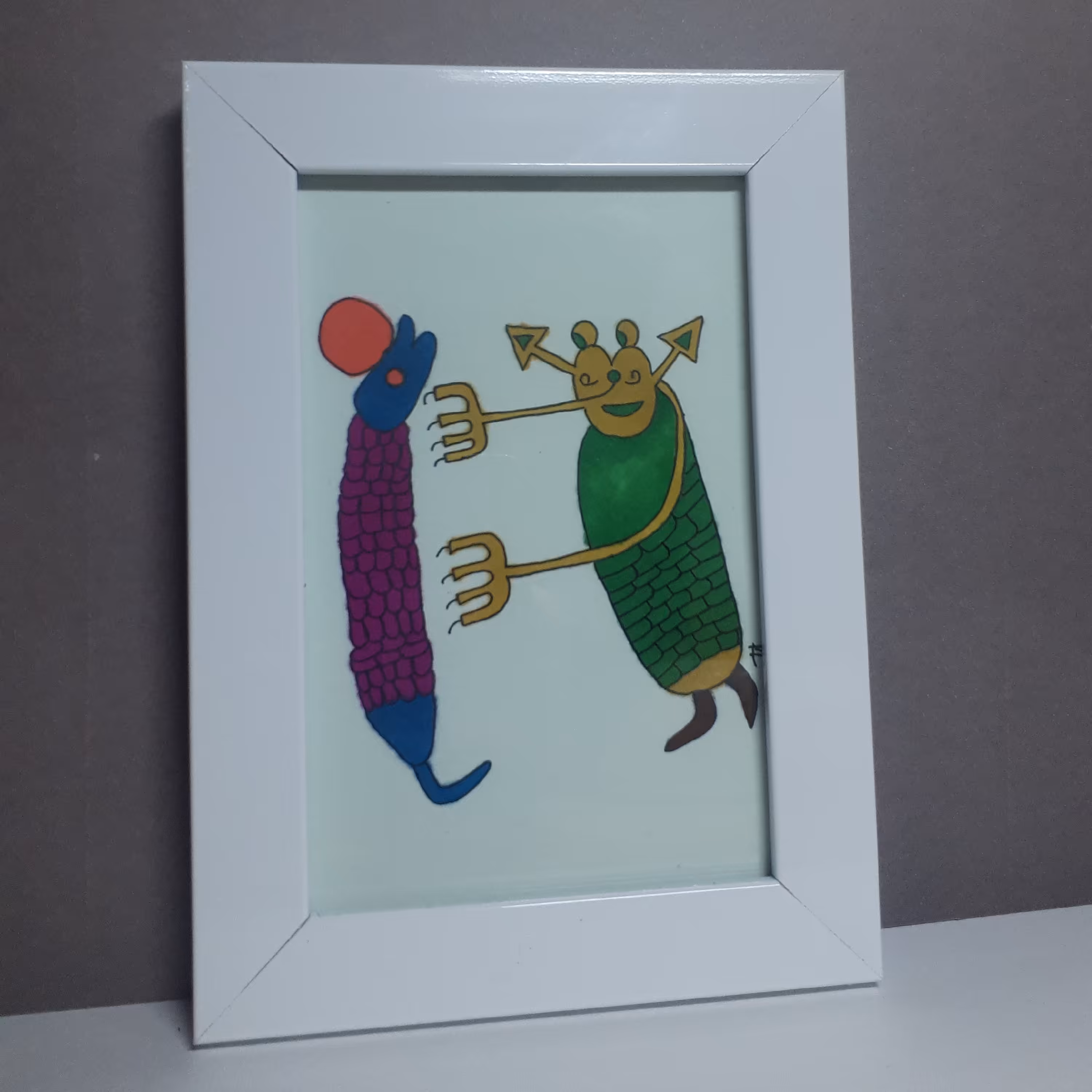 نقاشی ماهی و گربه