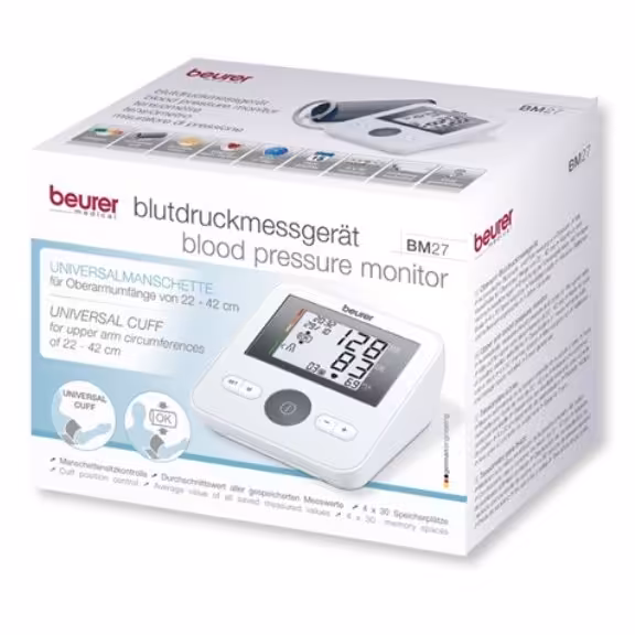 فشار سنج دیجیتالی بازویی بیورر مدل BM27 دارای 2 سال گارانتی

