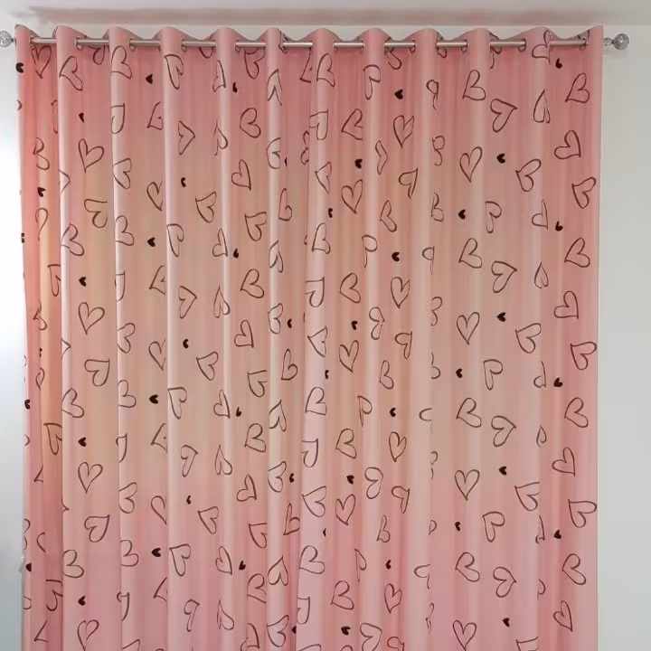 پرده پانچی صورتی