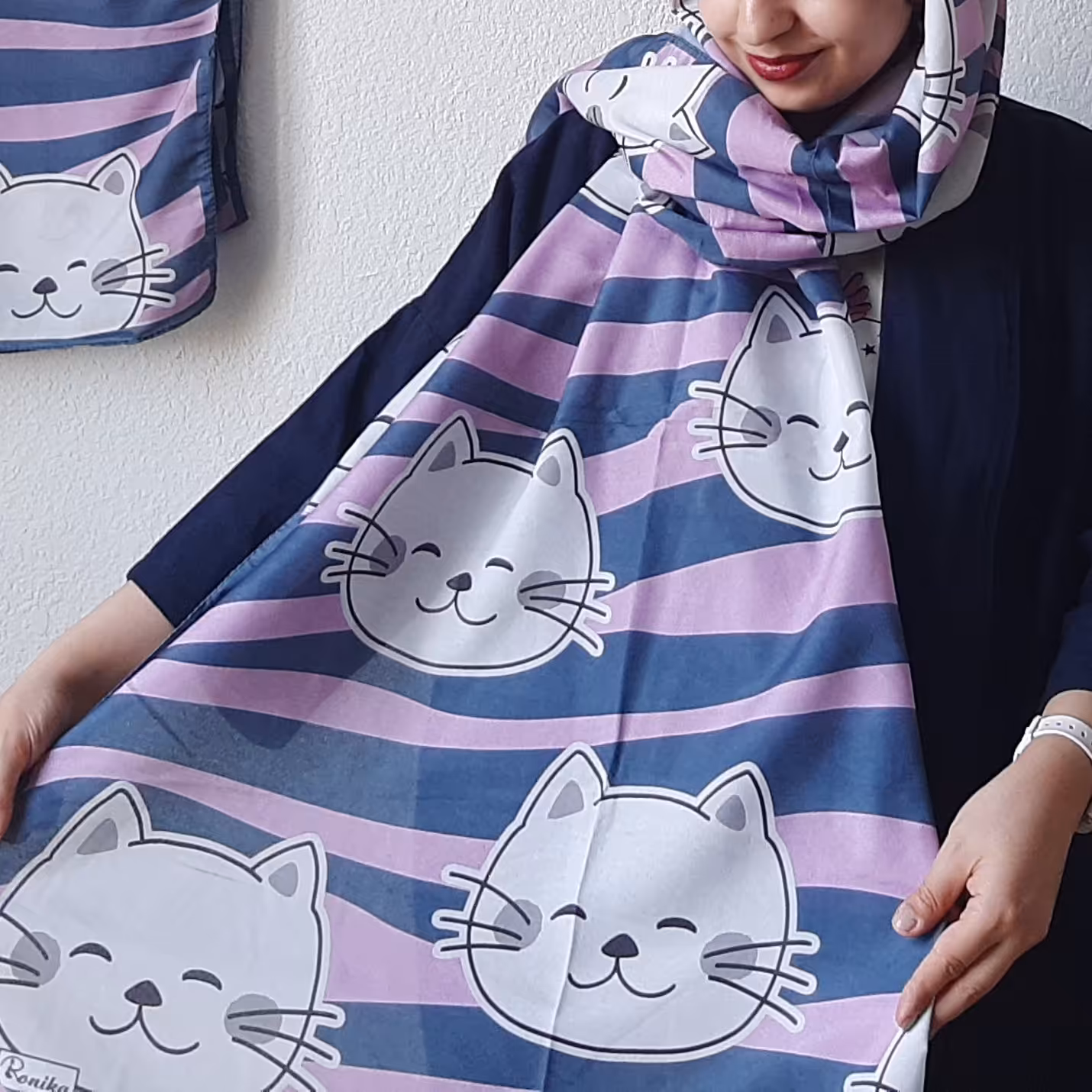 شال گربه کد 13 بنفش فانتزی بهاره گربه ای