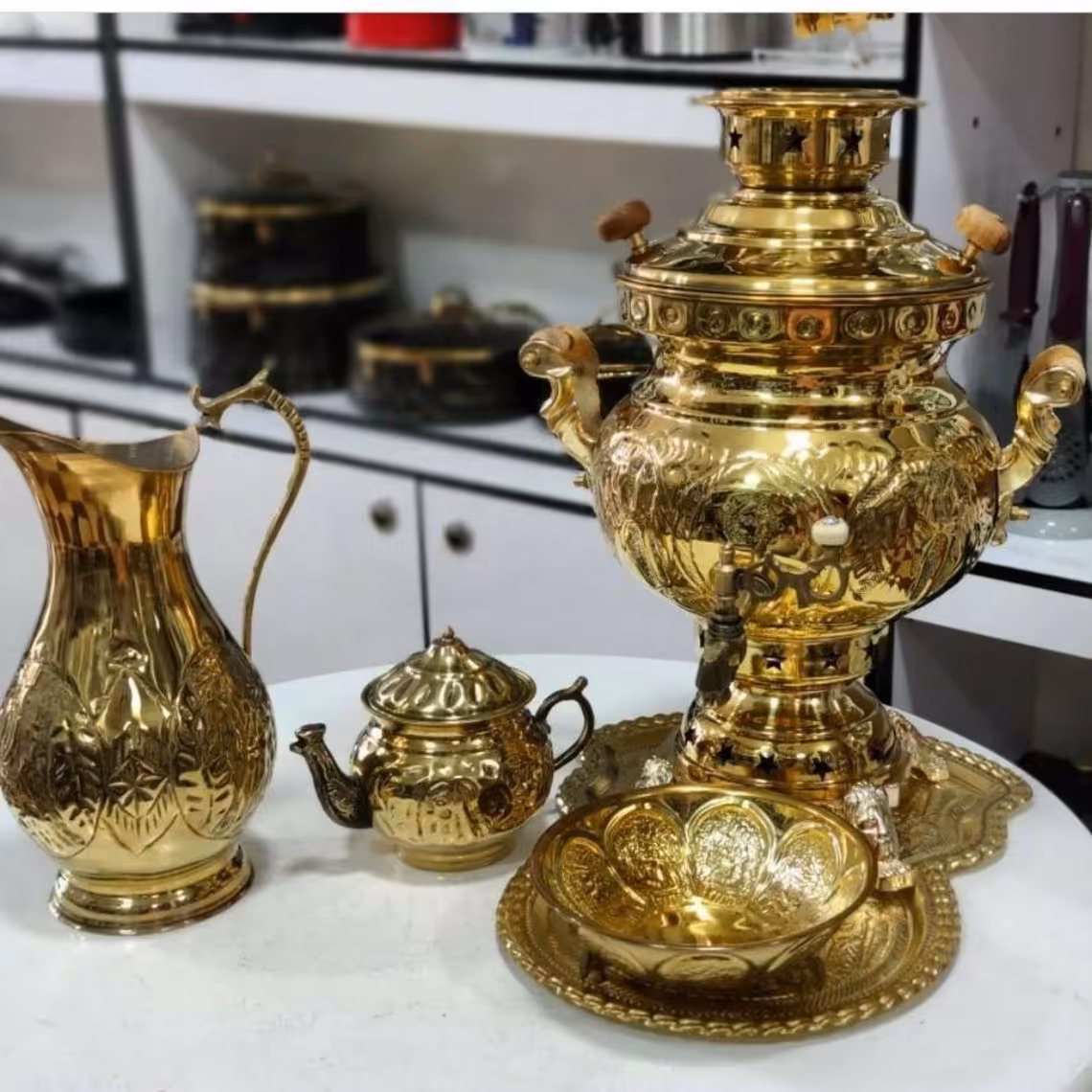 سرویس کامل سماور ذغالی درجه 1