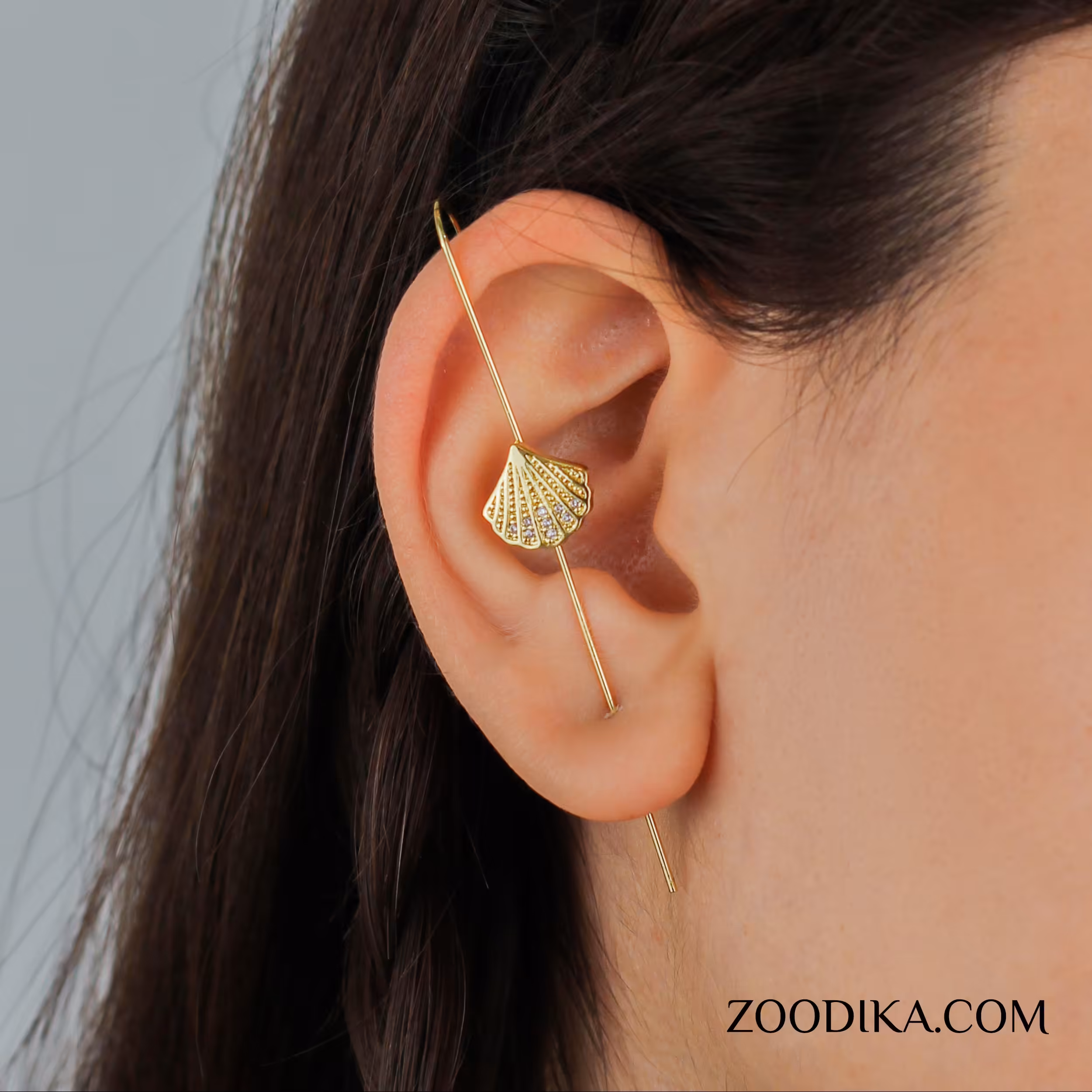 گوشواره کراس مدل صدف ضد حساسیت AAC-222