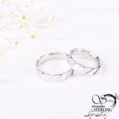 حلقه ست خط دار نقره 925 کد 10944