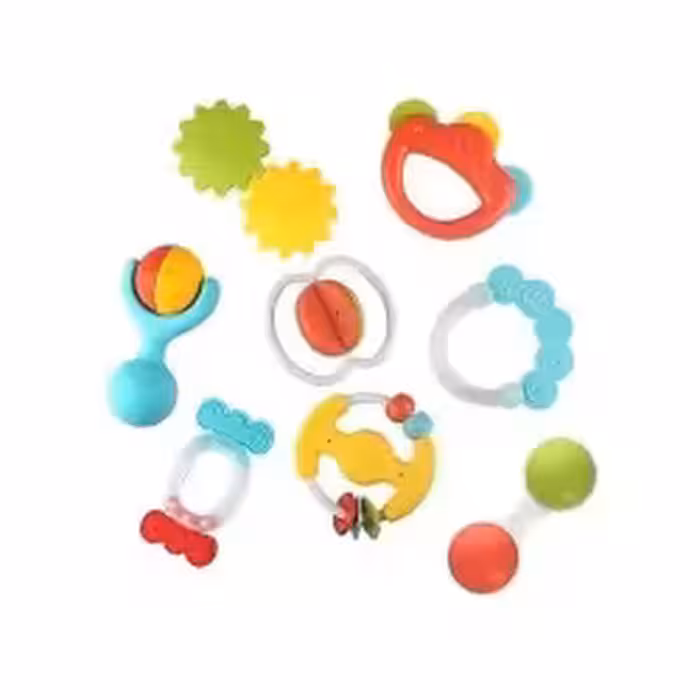 ست جغجغه دندانگیر 8 تکه سبز قرمز