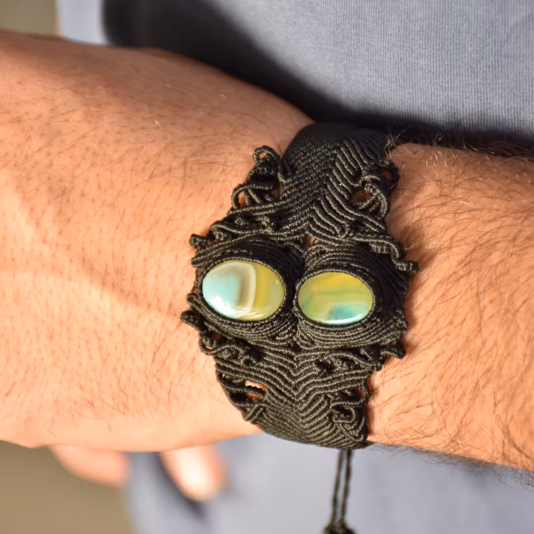 دستبند سنگ عقیق سلیمانی