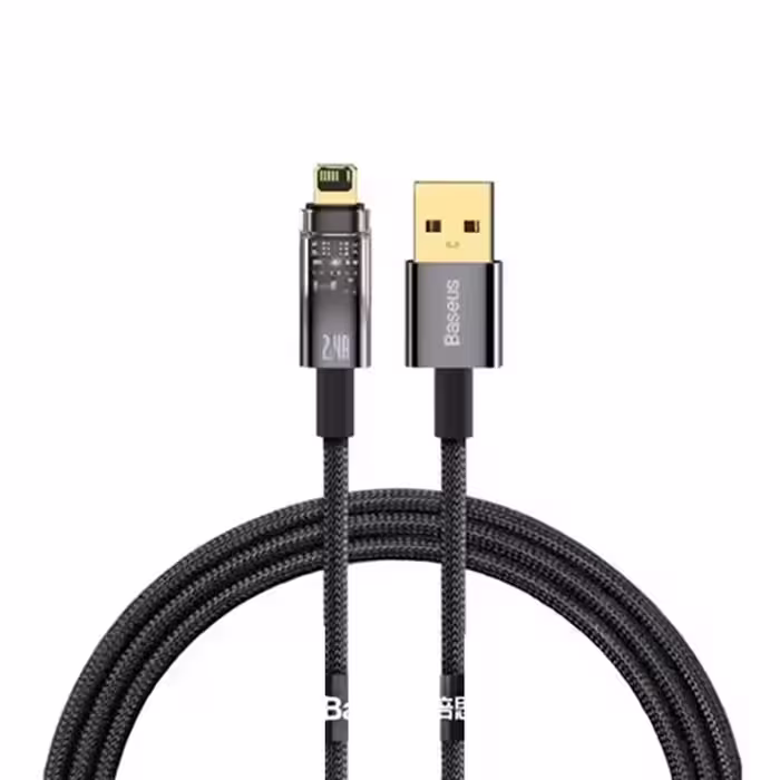 کابل USB to Lightning بیسوس مدل Explorer Series Auto Power-Off Fast Charging 1m Black