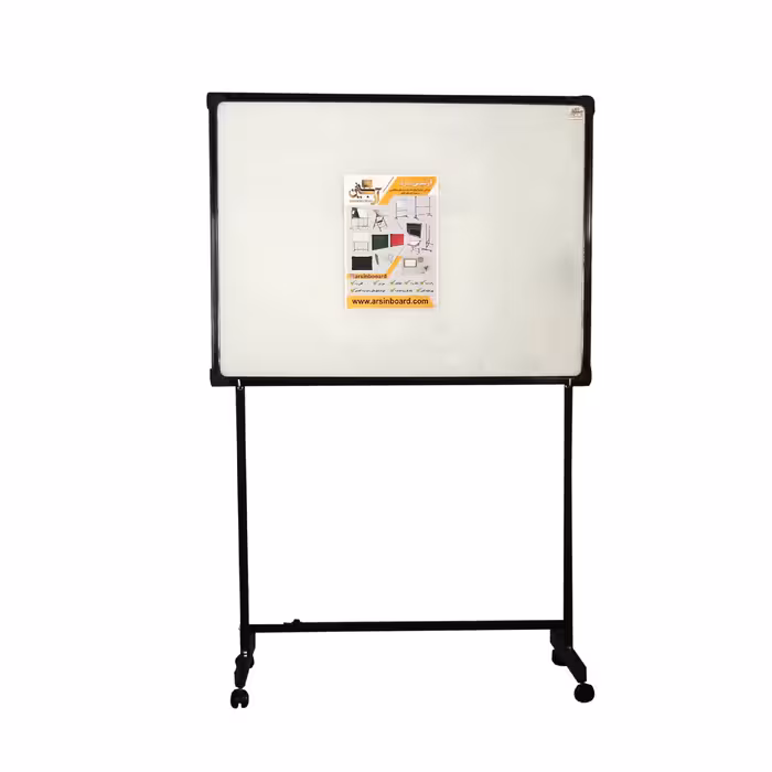 تخته وایت برد شیشه ای دور آلومینیوم با پایه

