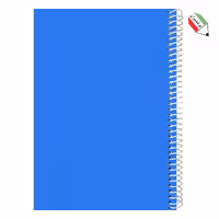 دفتر مشق فنری 50 برگ جلد طلقی آبی  ساده یاس بهشت 2305