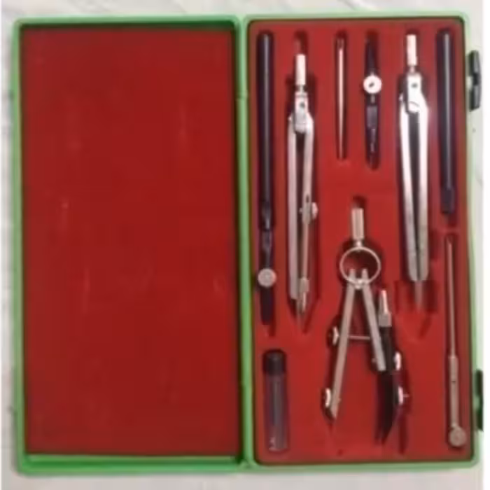 پرگار جعبه ای قدیمی 9 تکه 3 پرگاره (Classico