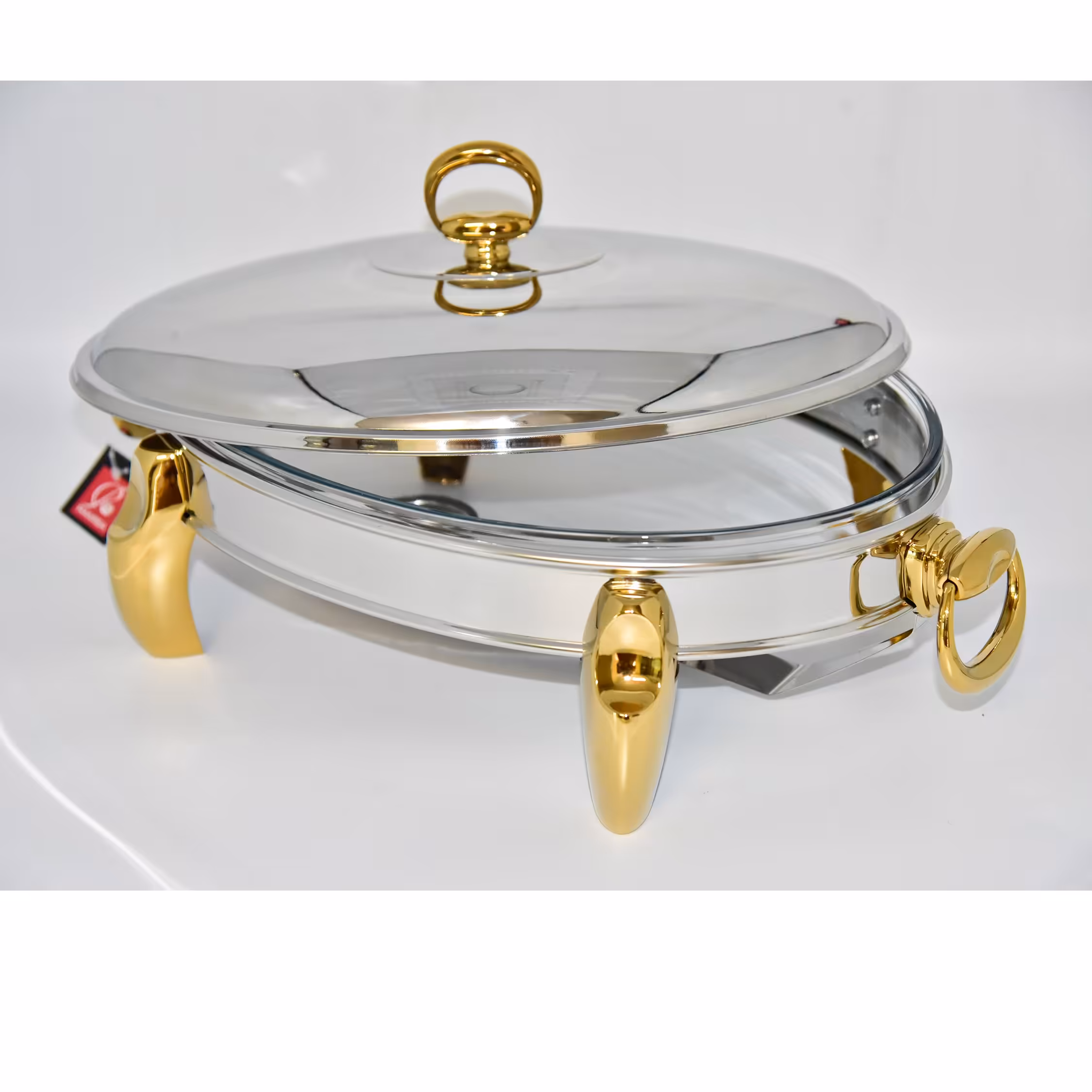 سوفله مرغ خوری 2 رنگ طلایی نقره ایی رامیسا مدل پافیلی بیضی 1.5لیتری