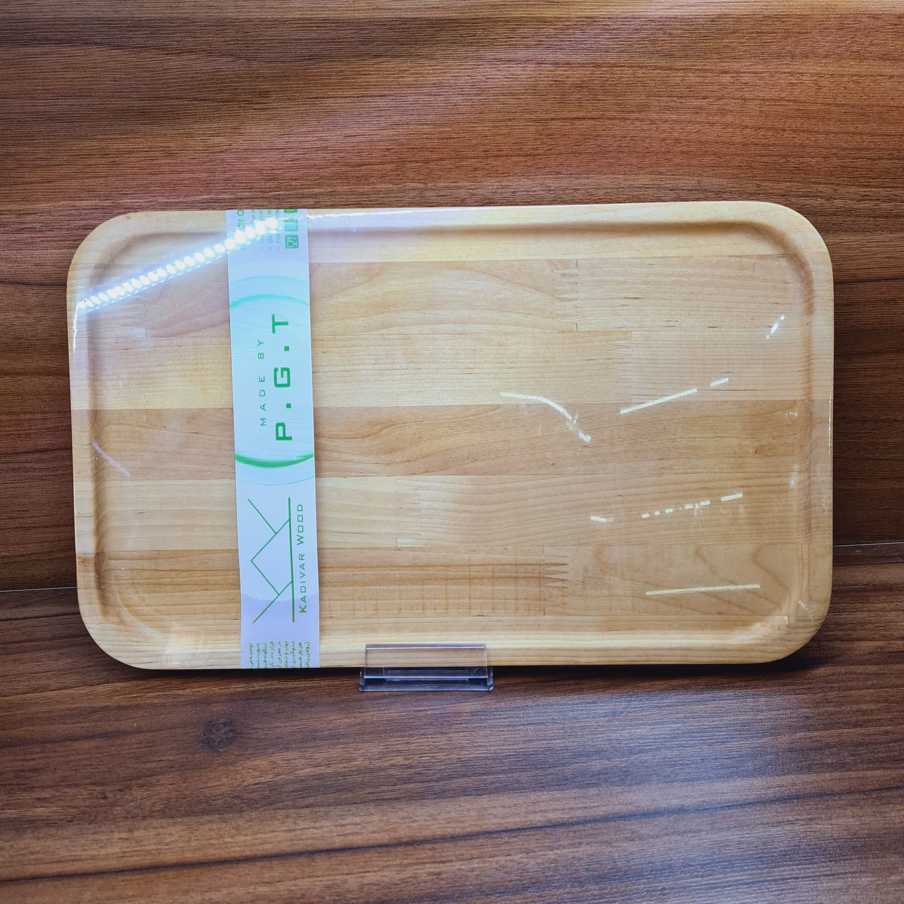 سینی چوبی ضد آب چوب رابر ( تخته گوشت ، تخته استیل ، پیتزا ، سرو  ، پذیرایی)