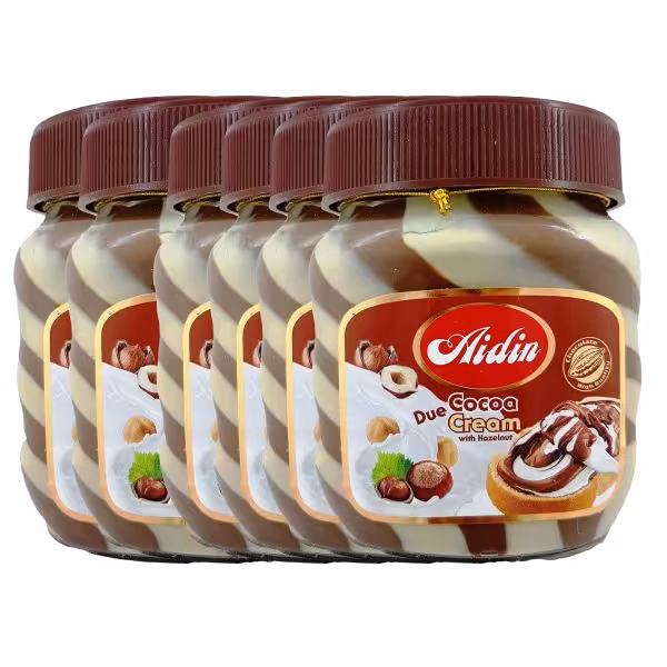 شکلات صبحانه فندقی 2 رنگ آیدین مقدار 350 گرم بسته 6 عددی | فروشگاه اینترنتی تاتا کالا