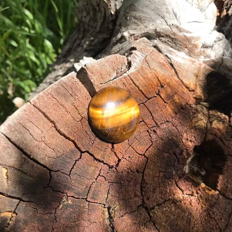 نگین چشم ببر اصل و طبیعی دایره و درشت برای مدال گردنبند