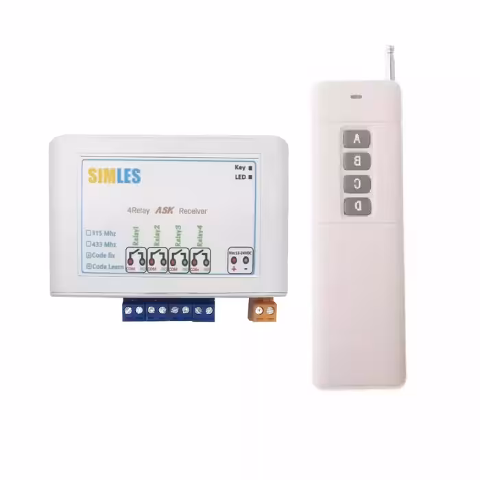 گیرنده و ریموت چهار کانال برد 400 متر