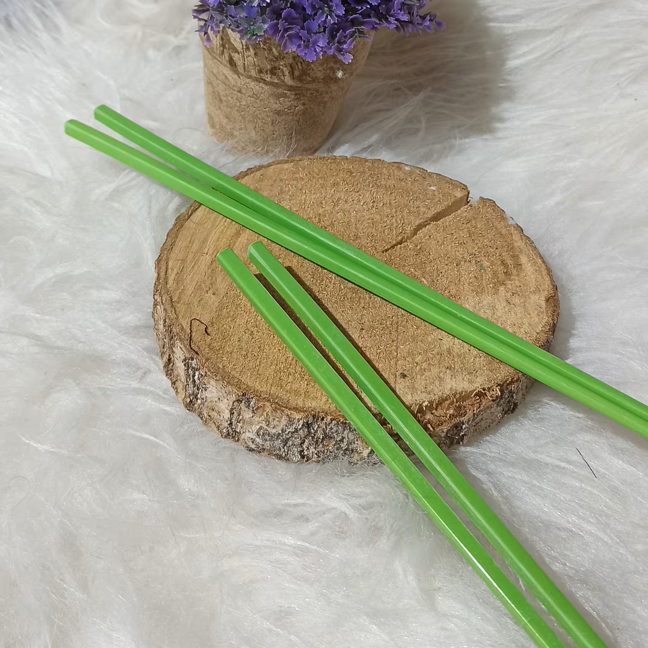 چاپستیک یا چوب غذاخوری کره ای ملامینه سبز رنگ وارداتی