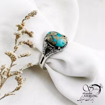 انگشتر نقره فیروزه عیار925 کد 13742