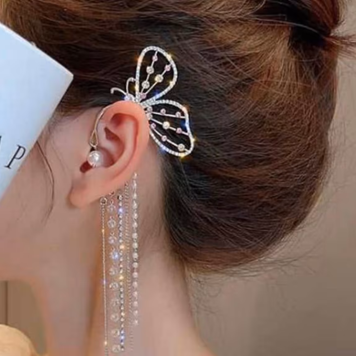 گوشواره ایرکاف پروانه ای آویزدار