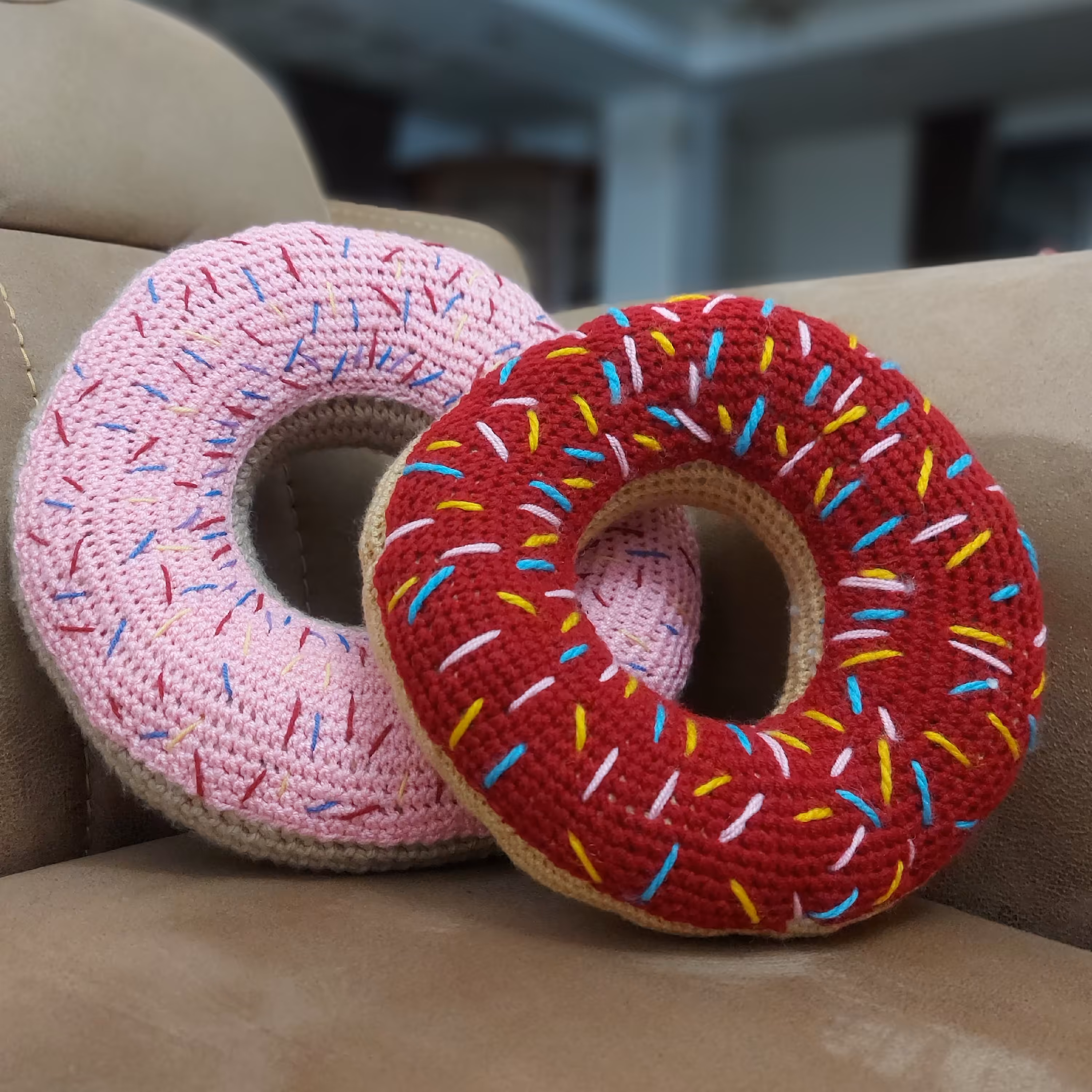 کوسن قلاب بافی طرح دونات قطر 25سانت