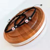 دستبند ست حروف و قلب بافتی