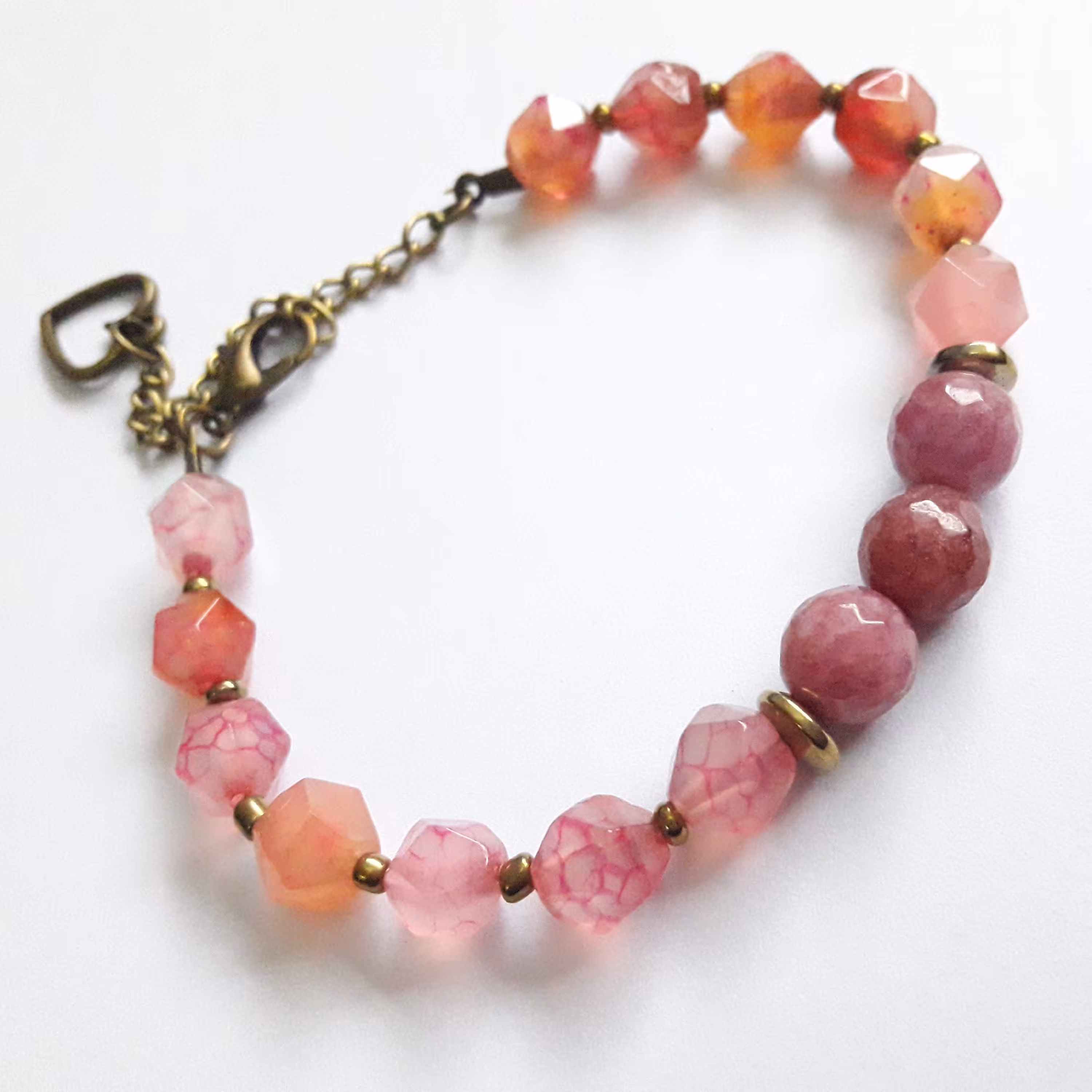 دستبند تک ردیفه با سنگ عقیق تراش