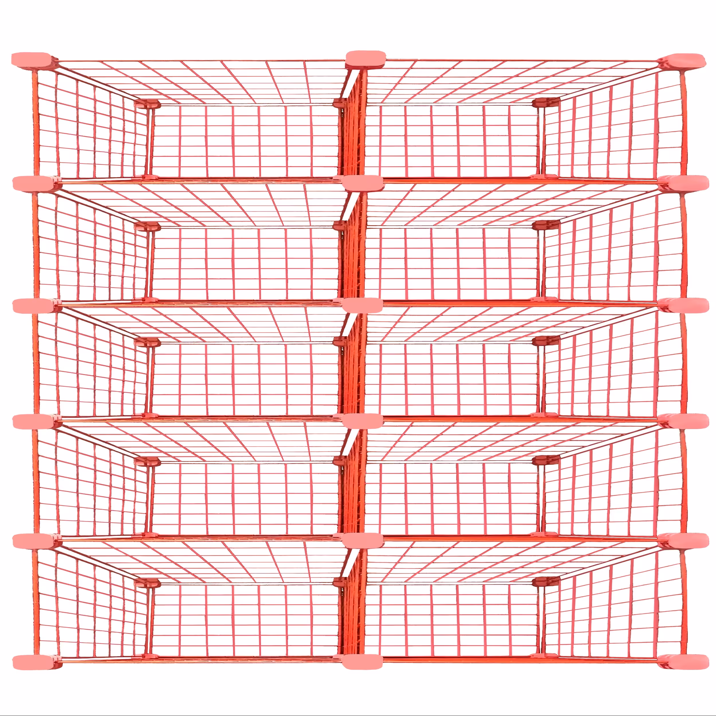 ست قفسه مشبک پنج طبقه در دو ردیف سایز 48x32(ارسال پس کرایه و به عهده مشتری)