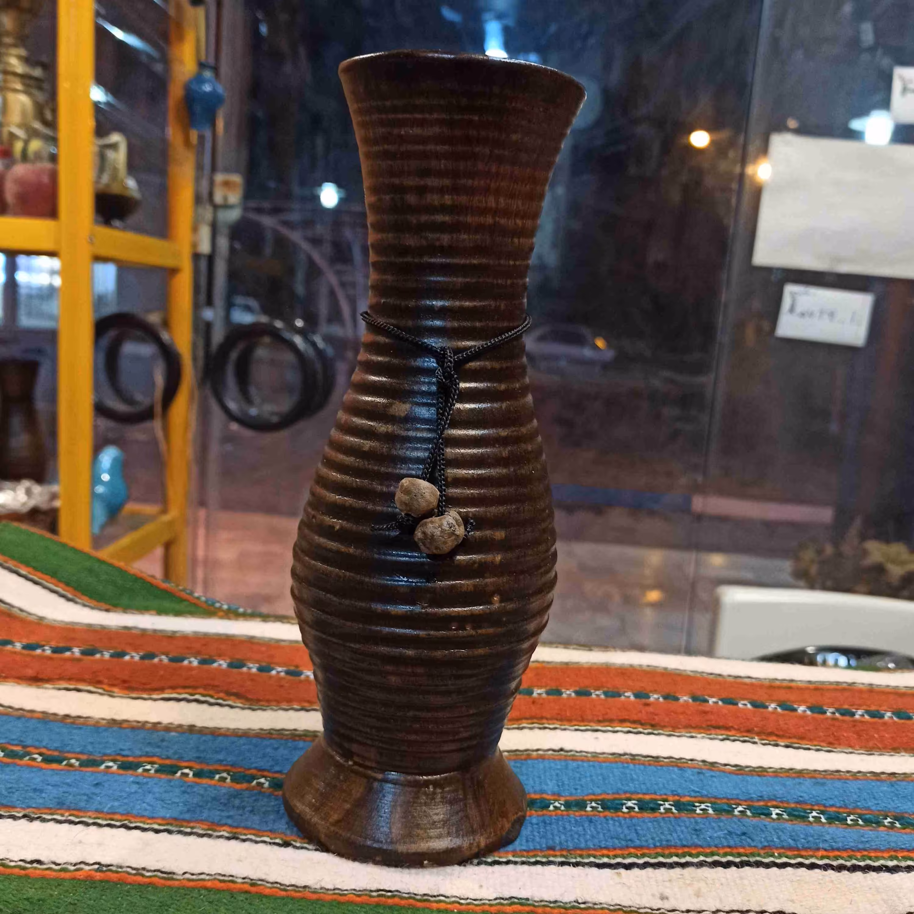 گلدان سفال طرح بامبو