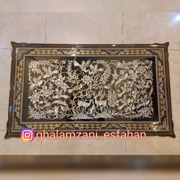 تابلو قلمزنی تمام خاتم طرح قلمزنی پر فروش سالای اخیر ابعاد 120 در 70