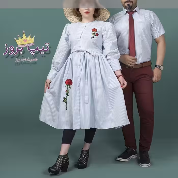 ست دونفره ساناز- ست زوج-ست خانواده-پیراهن تترون مردانه-مانتو تابستونی-ست کاپل-ست خانم و آقا-ست زن و شوهر -تیپ به روز 
