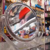 آینه آرایشی بزرگنمایی 7 برابر دوطرفه ایستاده رنگ شفاف