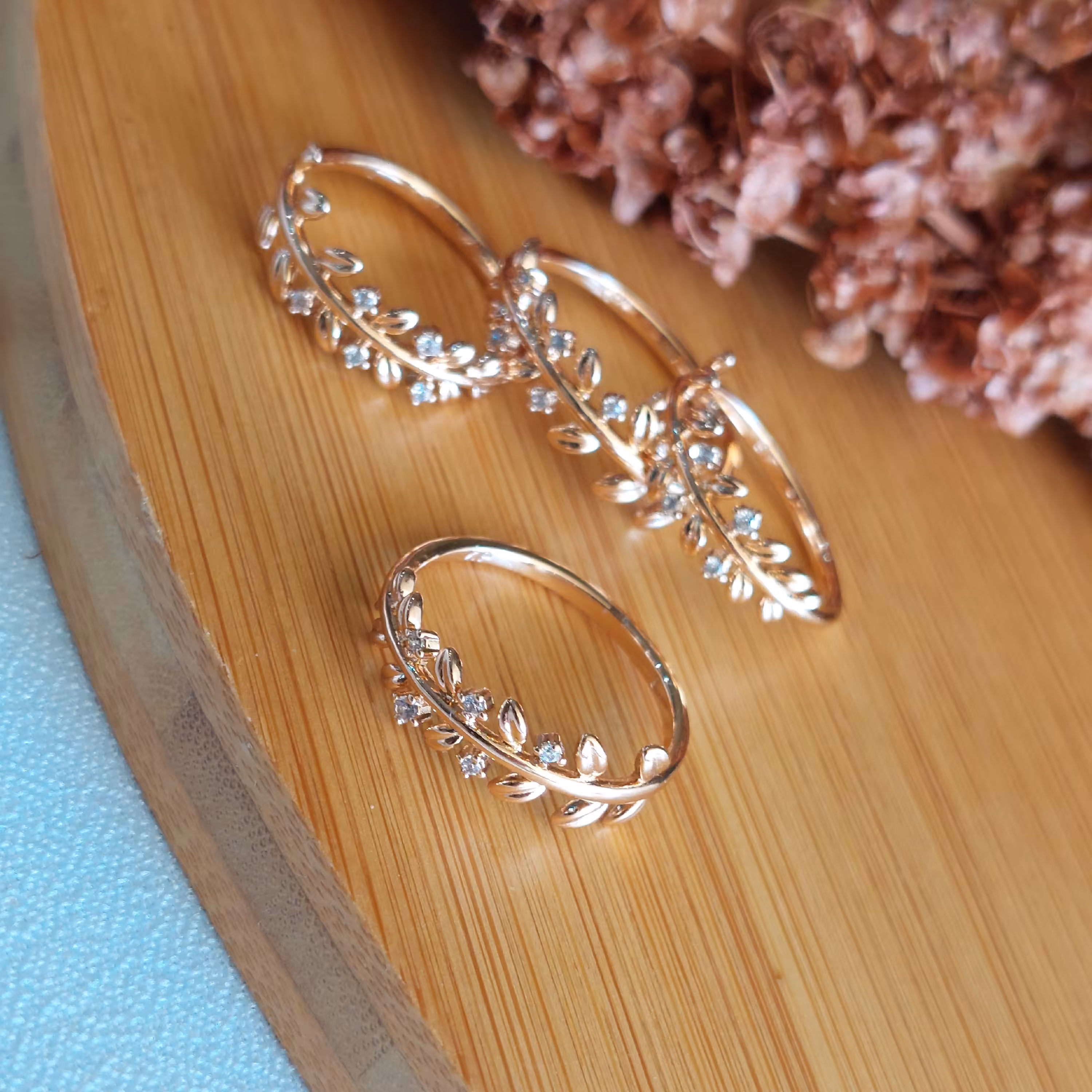 انگشتر ژوپینگ طرح گندم ، مشابه طلا