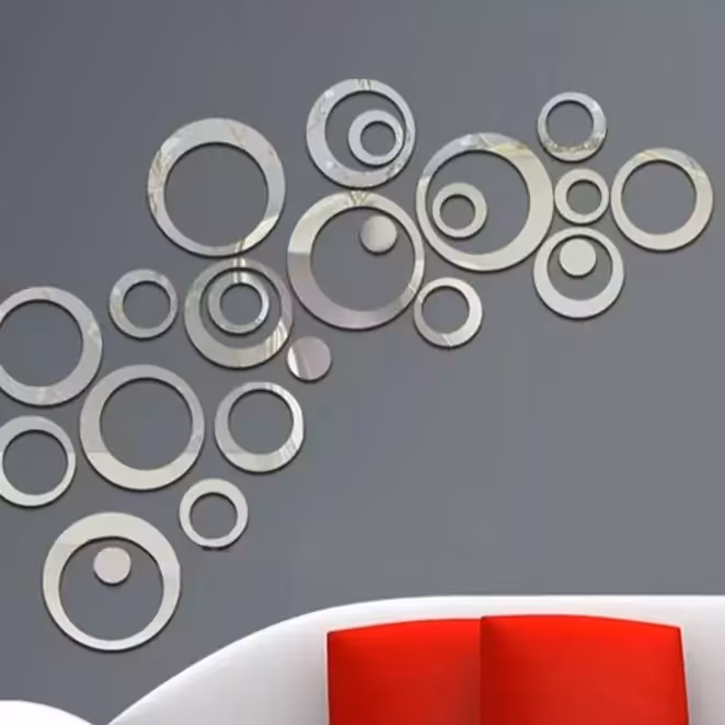 اینه گرد براق 24 عددی (ارسال رایگان) اینه پلکس براق حلقه ای
