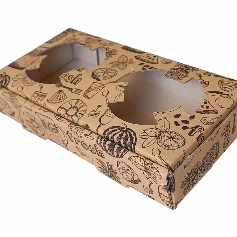 جعبه لیوان 2 تایی چاپی (بسته 100 تایی)