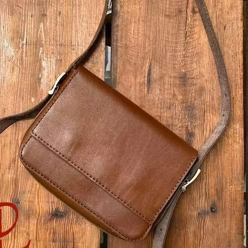 کیف دوشی چرم طبیعی دست دوز  کد6208
