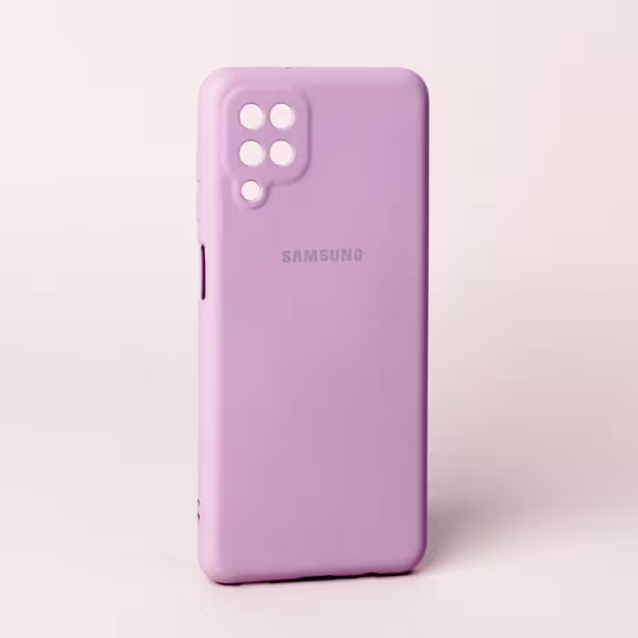 قاب سیلیکونی زیربسته Highcopy محافظ لنزدار Samsung  A12 سری D  بنفش روشن