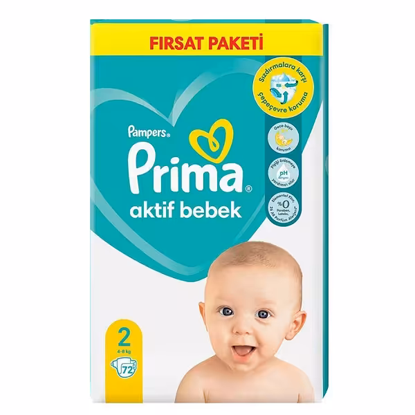 پوشک پریما سایز 2 بسته 72 عددی