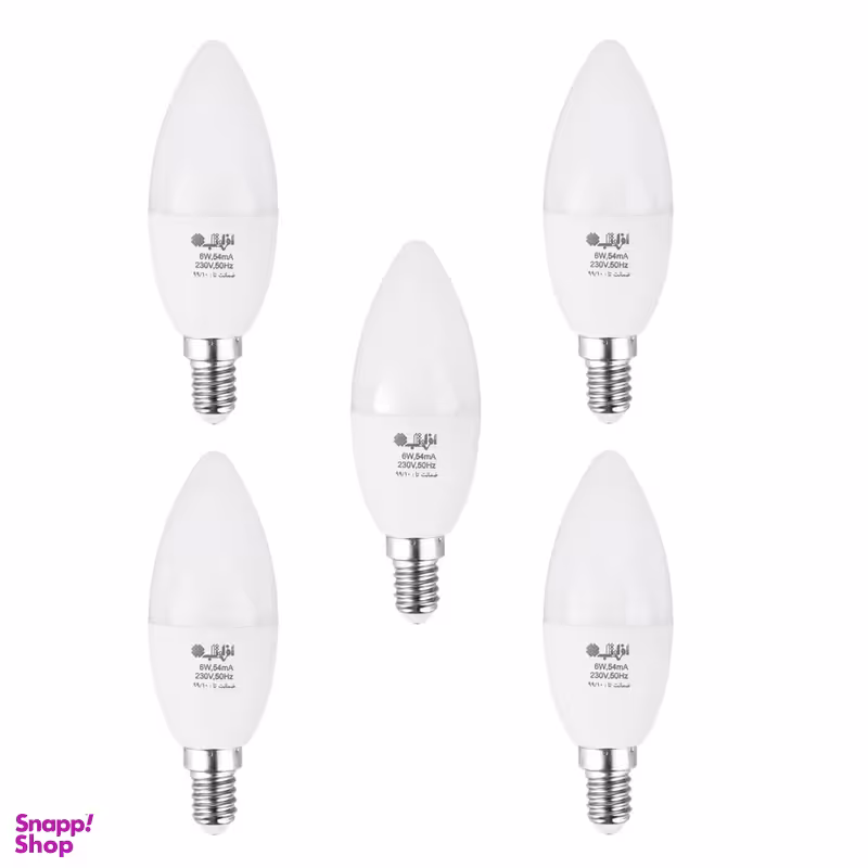 لامپ ال ای دی 7 وات افراتاب مدل AF-C37-7W پایه E14 بسته 5 عددی