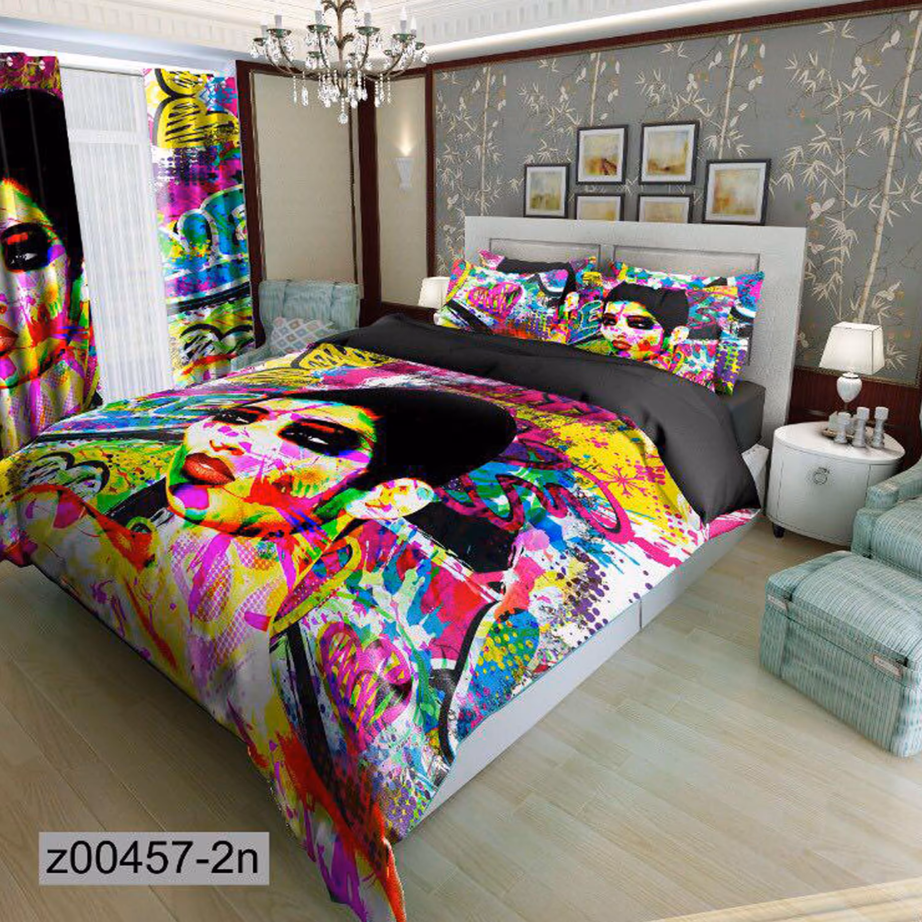 سرویس روتختی 2 نفره تنسل چاپی برندترک لند(Turk Land) z 457