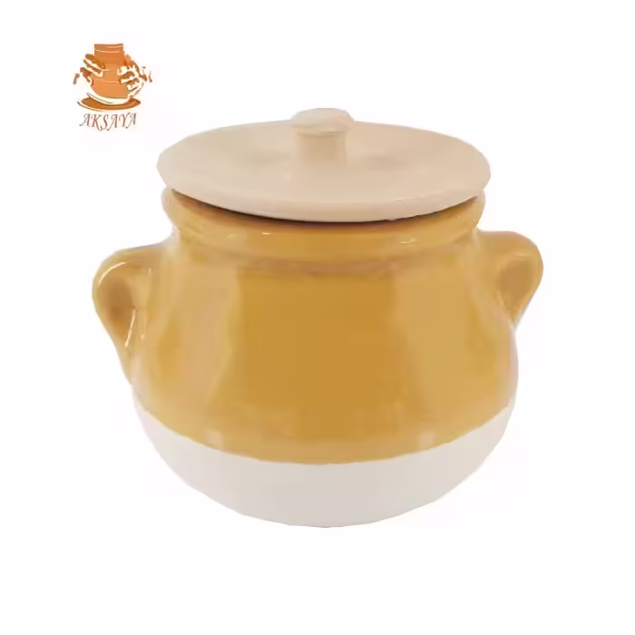 جا ادویه سفالی مدل دیزی رنگ خردلی

