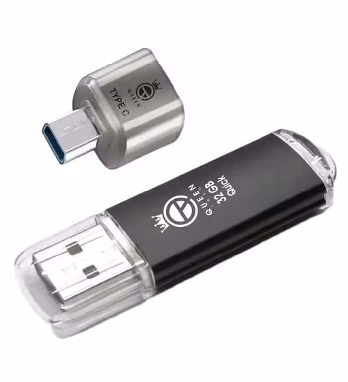 فلش مموری کوئین تک مدل QUICK C-PLUS به همراه مبدل Type-C ظرفیت 32 گیگابایت