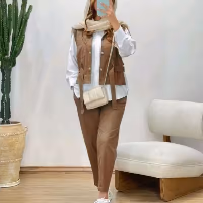 مانتو اسپرت زنانه مدل ست (شومیز ، وست و شلوار)