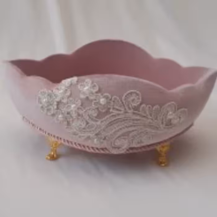 کشکول تزئینی مخمل.مناسب جهیزیه سیسمونی و دکوراسیون منزل 