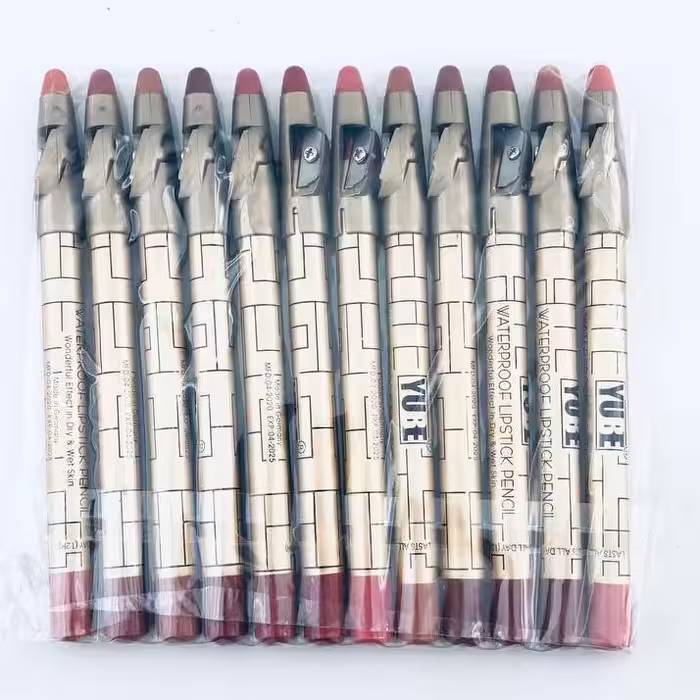 پک 12عددی  رژمدادی تراش دار یوبه/رژ مدادی /رژ لب 