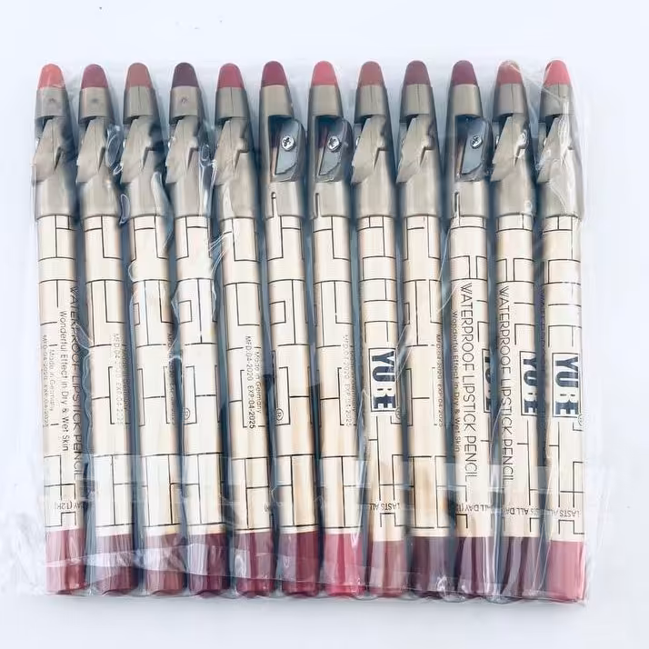 پک 12عددی  رژمدادی تراش دار یوبه/رژ مدادی /رژ لب 