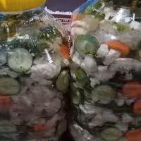 ترشی شور  خانگی 10کیلویی،ارسال با اتوبوس(هز ینه ارسال به عهد ه مشتری)