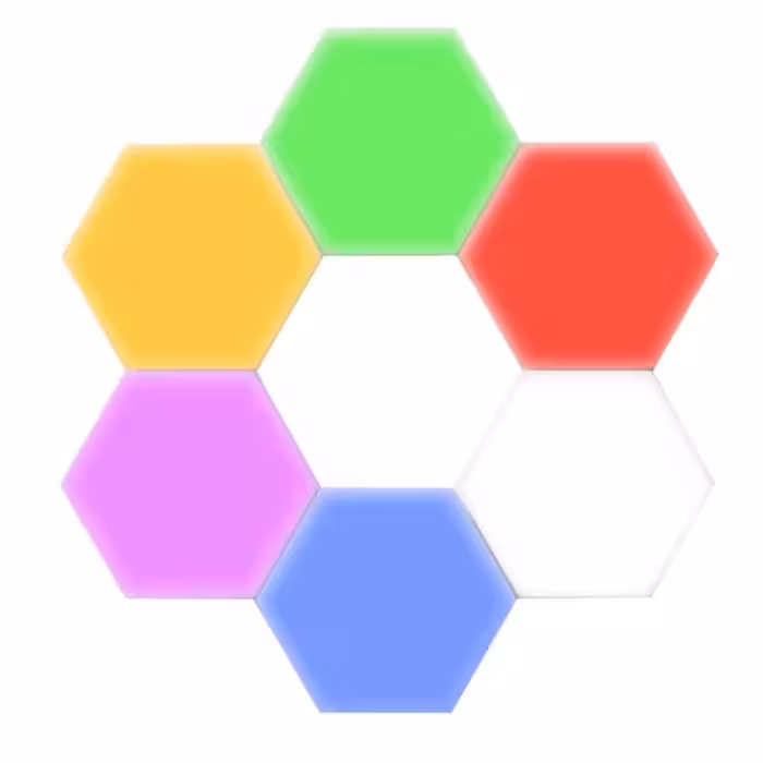 چراغ دیواری مدل پیکسل لایت بلوتوثی RGB بسته 6 عددی