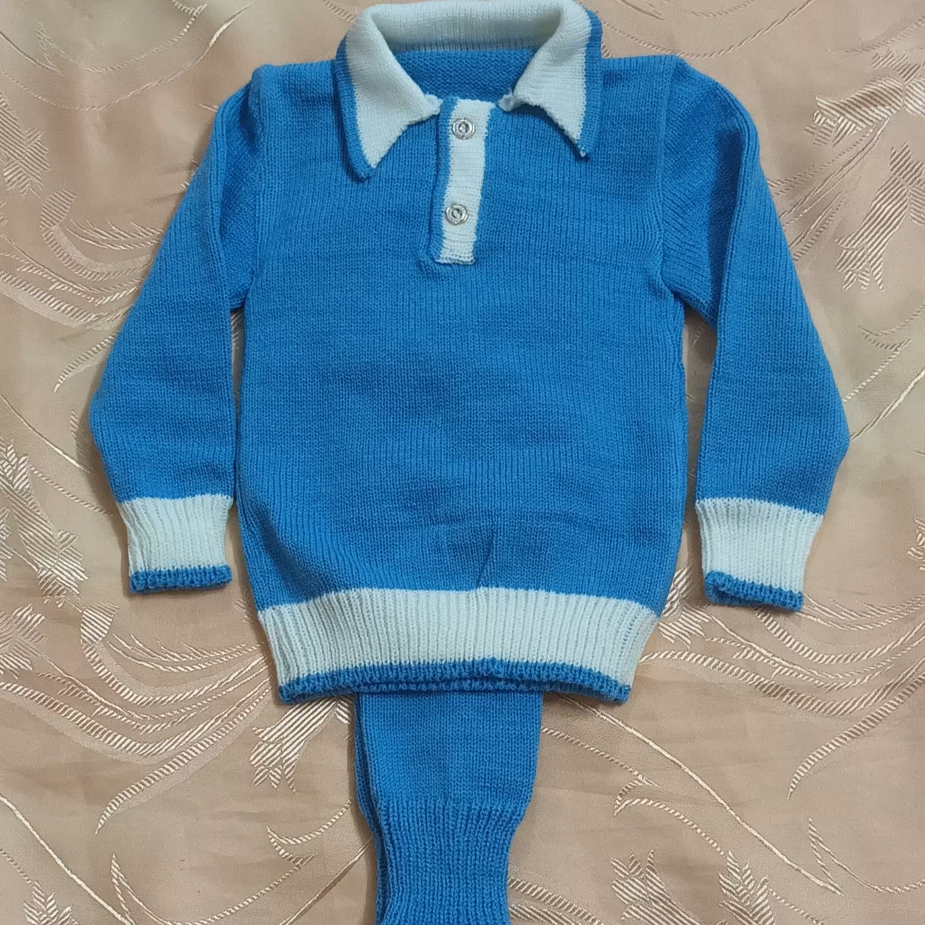 11 - بلوز شلوار رنگ آبی سایز 2 سال