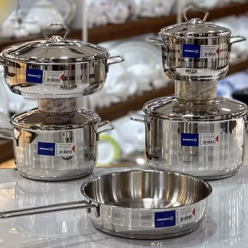 قابلمه9 پارچه کرکماز ترکیه مدل آسترا درب استیل